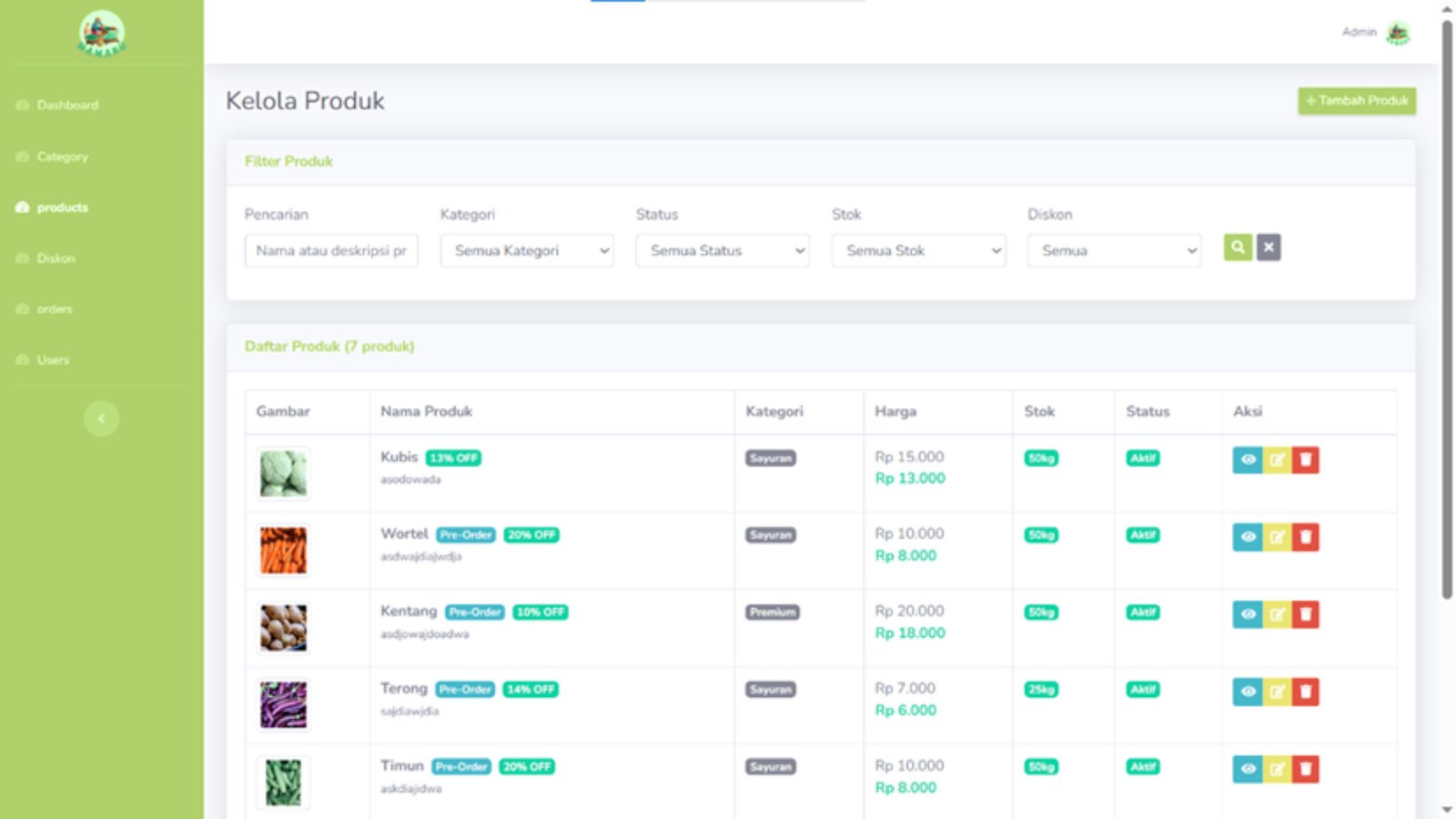 Sistem Toko Online — UMKM Mamaku